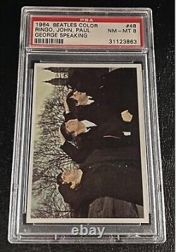 John Lennon Rookie Card PSA 8 1964 Beatles Color #48 Paul McCartney Topps Rock