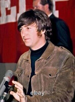 John Lennon Rubber Soul (the Beatles) Suede Soft Lambskin Leather Jacket Men's
