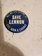 John Lennon Save Lennon Button Pin 1974 Beatles Convention Original Rare Find