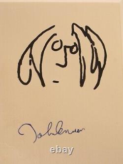John Lennon Self Portrait And Yoko Ono Signed Drawing Beatles Art