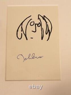John Lennon Self Portrait And Yoko Ono Signed Drawing Beatles Art