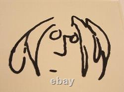 John Lennon Self Portrait And Yoko Ono Signed Drawing Beatles Art