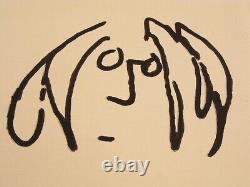 John Lennon Self Portrait And Yoko Ono Signed Drawing Beatles Art