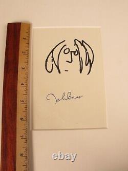 John Lennon Self Portrait And Yoko Ono Signed Drawing Beatles Art