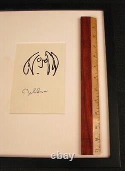 John Lennon Self Portrait And Yoko Ono Signed Drawing Beatles Art