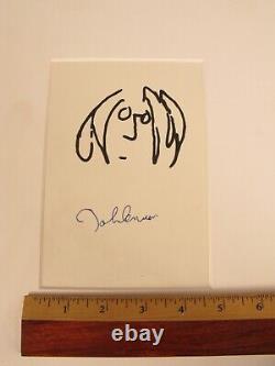 John Lennon Self Portrait And Yoko Ono Signed Drawing Beatles Art