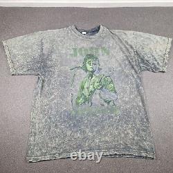 John Lennon Shirt Adult Large Grey Acid Wash Distressed Tee Rock Beatles Vintage