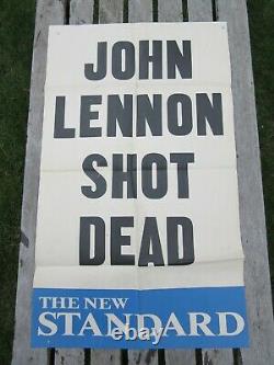 John Lennon Shot Dead New Standard 1980 Poster + Newspaper Ex Paul Goresh USA Ex