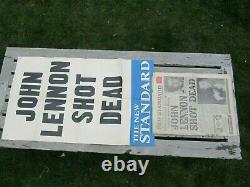 John Lennon Shot Dead New Standard 1980 Poster + Newspaper Ex Paul Goresh USA Ex