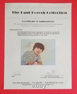 John Lennon Signed 8x10 Color Photo Certified With Jsa & Caiazzo Coa Beatles