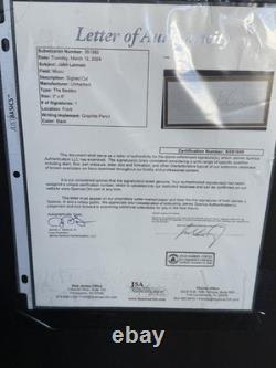 John Lennon Signed Autographed Guitar The Beatles Abbey Road Framed JSA XX91506