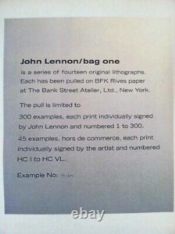 John Lennon Signed Original Lithograph Bag One 16/300 Frontispiece