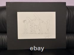 John Lennon Signed Sketch Matted Display 25x30 GFA COA Beatles