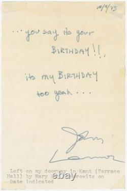 John Lennon Signed Sketched Doodle 4x6 Photo Beatles JSA LOA