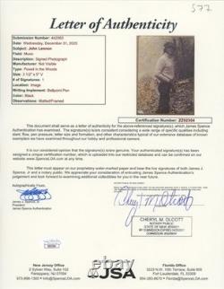 John Lennon Signed Sketched Doodle 4x6 Photo Beatles JSA LOA