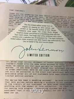 John Lennon Signed Suite SERIES Of 4 3934/5000 UNFRAMED. See details. Thank you