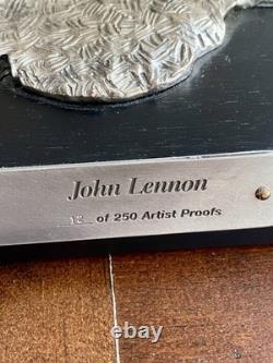 John Lennon Sterling Silver Plated Artist Proof Statue 12/250 Beatles Scarce