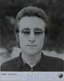 John Lennon The Beatles Apple Photo Signed Autograph with Caricature Lost Weekend