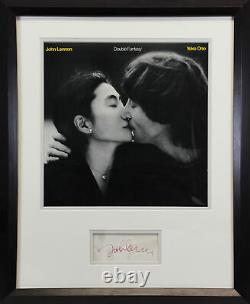 John Lennon The Beatles Authentic Signed & Framed Cut Signature BAS #A57931