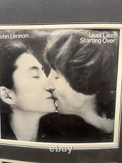 John Lennon The Beatles Just Like Starting Over Single Display with Albums