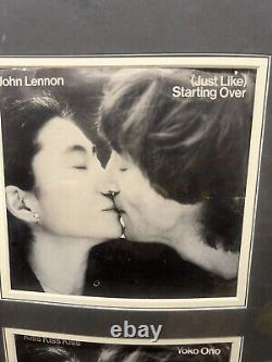 John Lennon The Beatles Just Like Starting Over Single Display with Albums