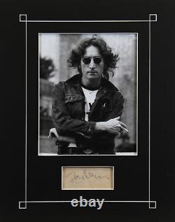 John Lennon The Beatles Signed & Matted 5x6 Cut Signature Caiazzo & BAS #A57929