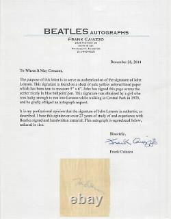 John Lennon The Beatles Signed & Matted 5x6 Cut Signature Caiazzo & BAS #A57929