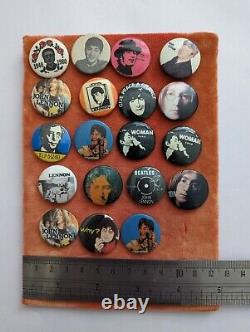 John Lennon (The Beatles) Vintage 1 Pin Badges Lot (19)