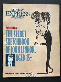 John Lennon The Secret Sketchbook Of John Lennon Aged 15 1/2 Sunday Express 1990