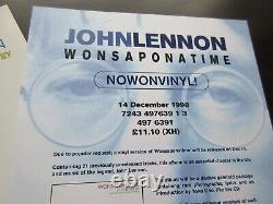 John Lennon Wonsaponatime EU DBL Vinyl LP w Promo Flat 98674 Beatles Once Upon