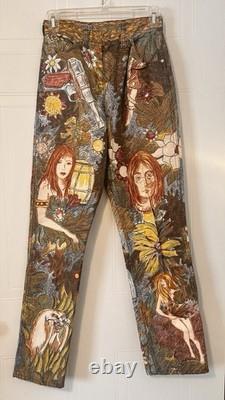 John Lennon Wrangler Tapestry Jeans Pants Pop Art Collage Beatles 1970 Vintage