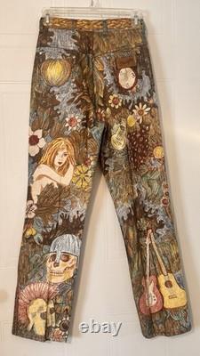 John Lennon Wrangler Tapestry Jeans Pants Pop Art Collage Beatles 1970 Vintage