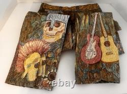 John Lennon Wrangler Tapestry Jeans Pants Pop Art Collage Beatles 1970 Vintage
