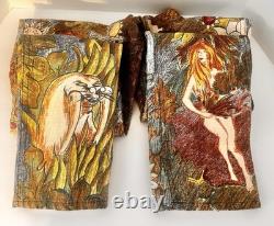 John Lennon Wrangler Tapestry Jeans Pants Pop Art Collage Beatles 1970 Vintage