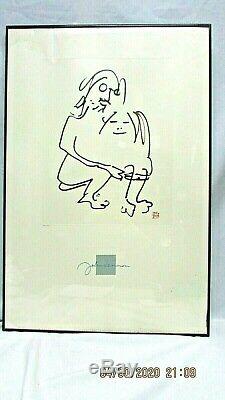 John Lennon Yoko Ono 1988 Framed/Signed Lithograph. The Hug #4229 of 5000