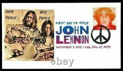 John Lennon Yoko Ono 2004 Grant for Peace Award United Nations +Silver Coin +FDC