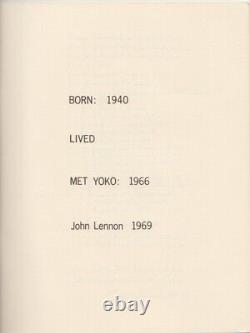 John Lennon Yoko Ono BAG ONE Lithographs Promo Catalog Program Beatles Programme