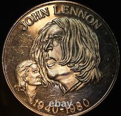 John Lennon Yoko Ono The Beatles Music PEACE 1oz 999 FINE Silver round C4124