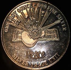 John Lennon Yoko Ono The Beatles Music PEACE 1oz 999 FINE Silver round C4124