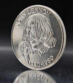 John Lennon Yoko Ono The Beatles Music PEACE 1oz 999 FINE Silver round C4124
