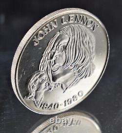 John Lennon Yoko Ono The Beatles Music PEACE 1oz 999 FINE Silver round C4124