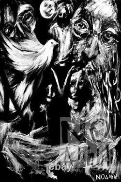 John Lennon Yoko ono ORIGINAL painting 20 x 24 inches the beatles rock band