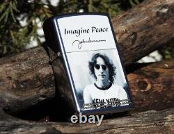 John Lennon Zippo Lighter Imagine Peace The Beatles European Rare