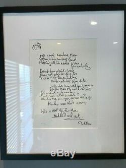 John Lennon framed lyrics The Beatles Years Nowhere Man