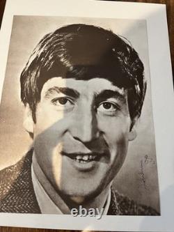 John Lennon from the Beatles, Autographed Promotional Picture New York 1970's