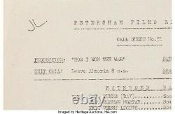 John Lennon's own How I Won the War script (+markings) and call sheet Beatles