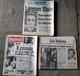 John Lennon shot Beatles (3) newspapers on the death of a beloved figure