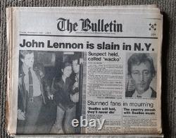 John Lennon shot Beatles (3) newspapers on the death of a beloved figure