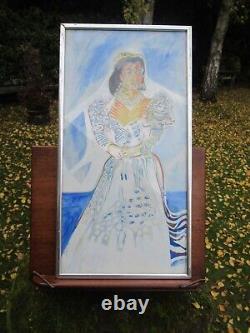 Jon Hague 1990 Female Study Art Picture Liverpool College Art John Lennon Framed