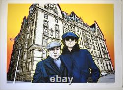 KEVIN STARK L. E. LITHOGRAPH OF THE BEATLES JOHN LENNON & YOKO ONO wDakota Build